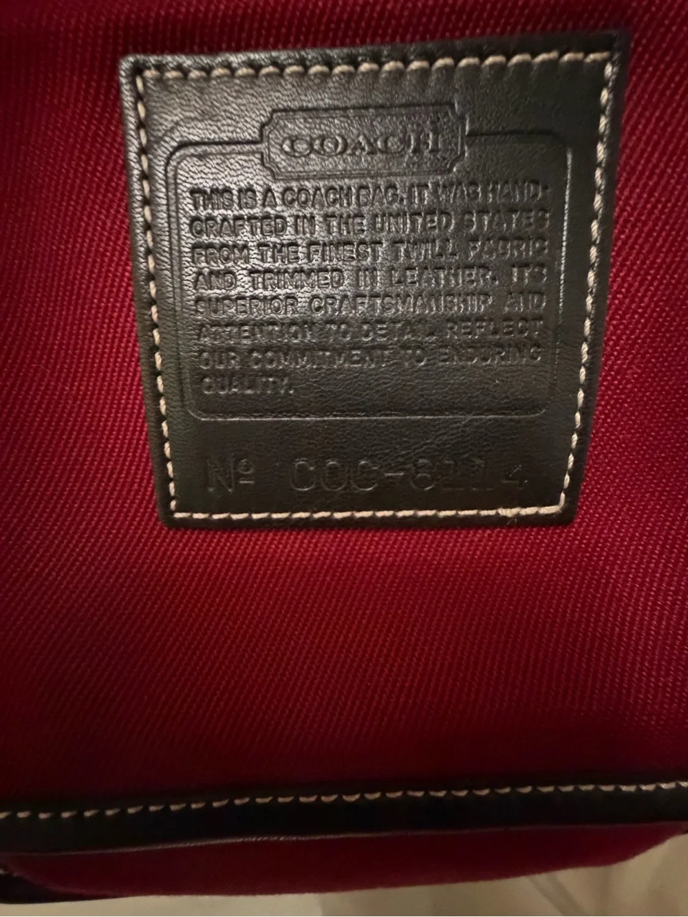 Coach Legacy Red Twill Leather Trim Crossbody Swingpack Shoulder Bag Purse 6234